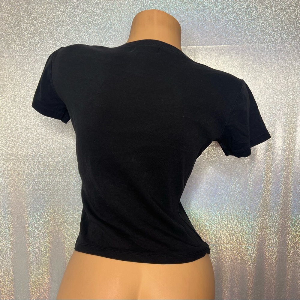 Guess jeans tshirt bling rhinestone ombré crystals black pink red silver 2000s - Picture 8 of 8